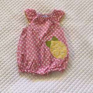 Bailey Boys lemon romper bubble girls 12m pink
